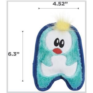 Outward Hound Durablez Minis - Squeaky Plush Dog Toy, No Stuffing Penguin, 6.3"